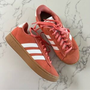 adidas Women's Coral and White Sneakers